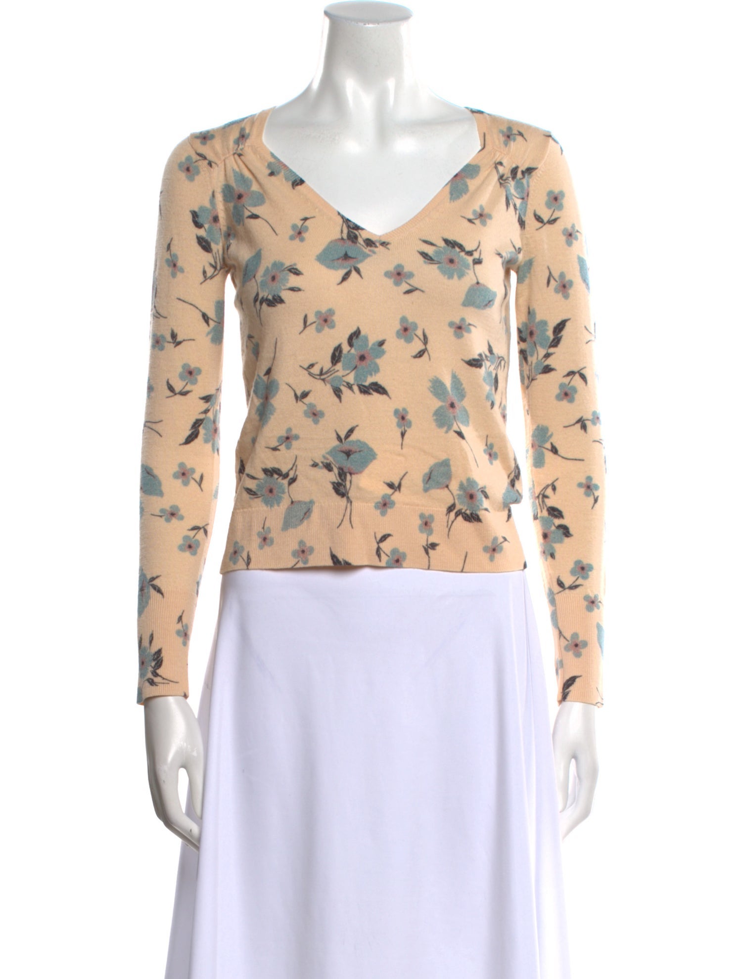 Rebecca Taylor Wool Floral Print Sweater
