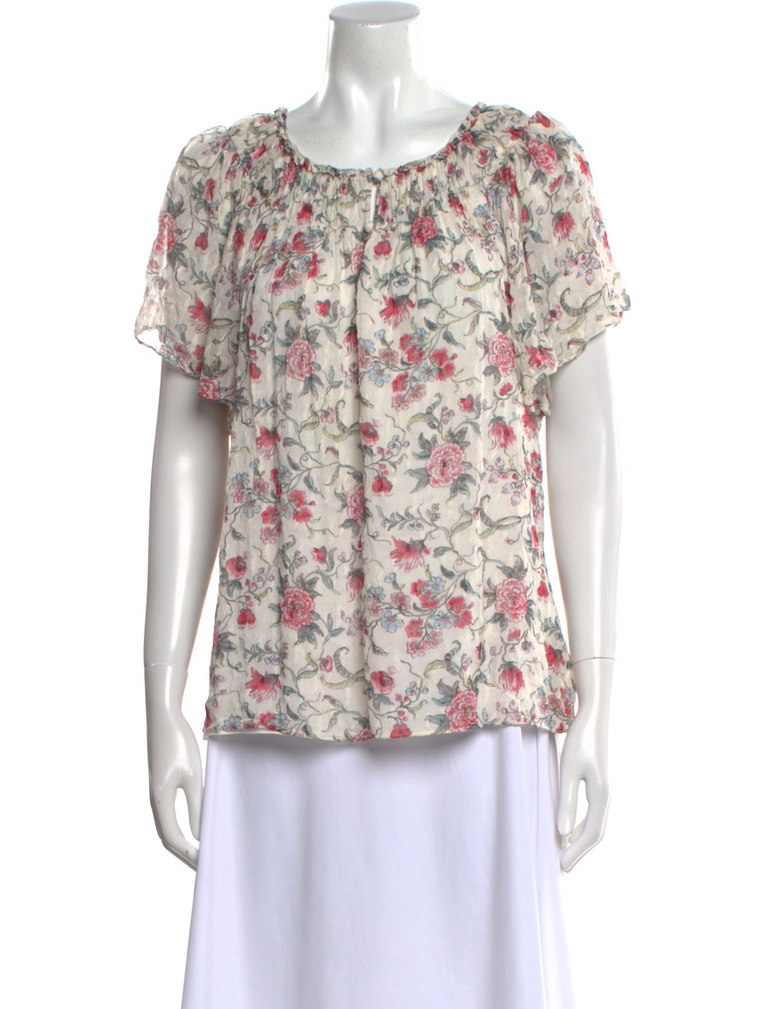 Rebecca Taylor Silk Floral Print T-Shirt w/ Tags