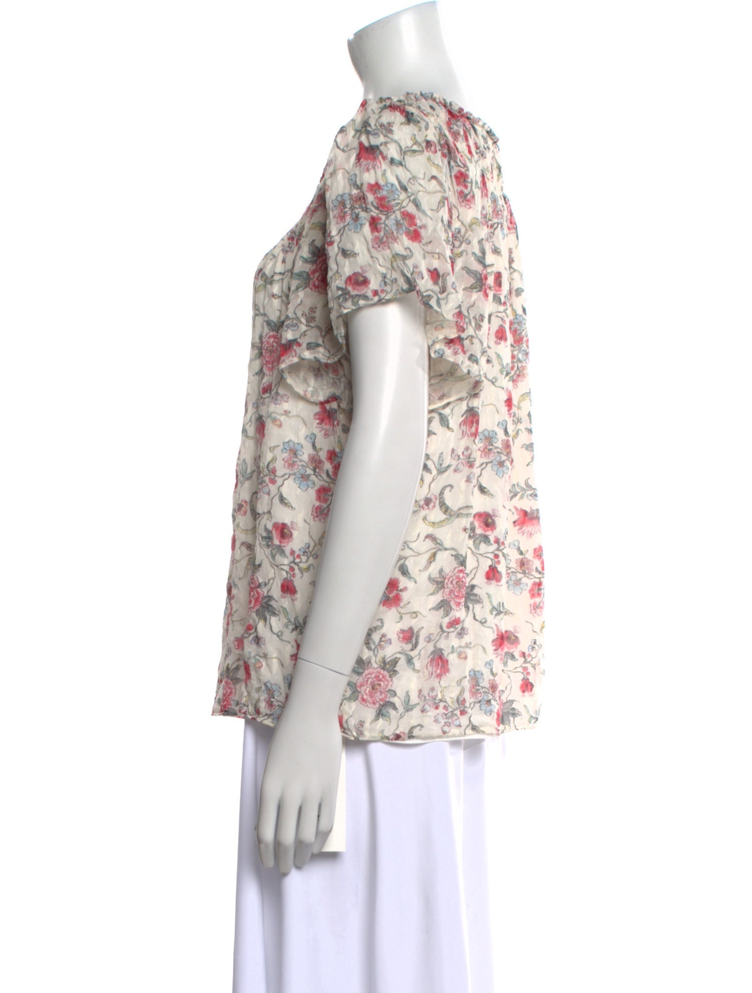 Rebecca Taylor Silk Floral Print T-Shirt w/ Tags