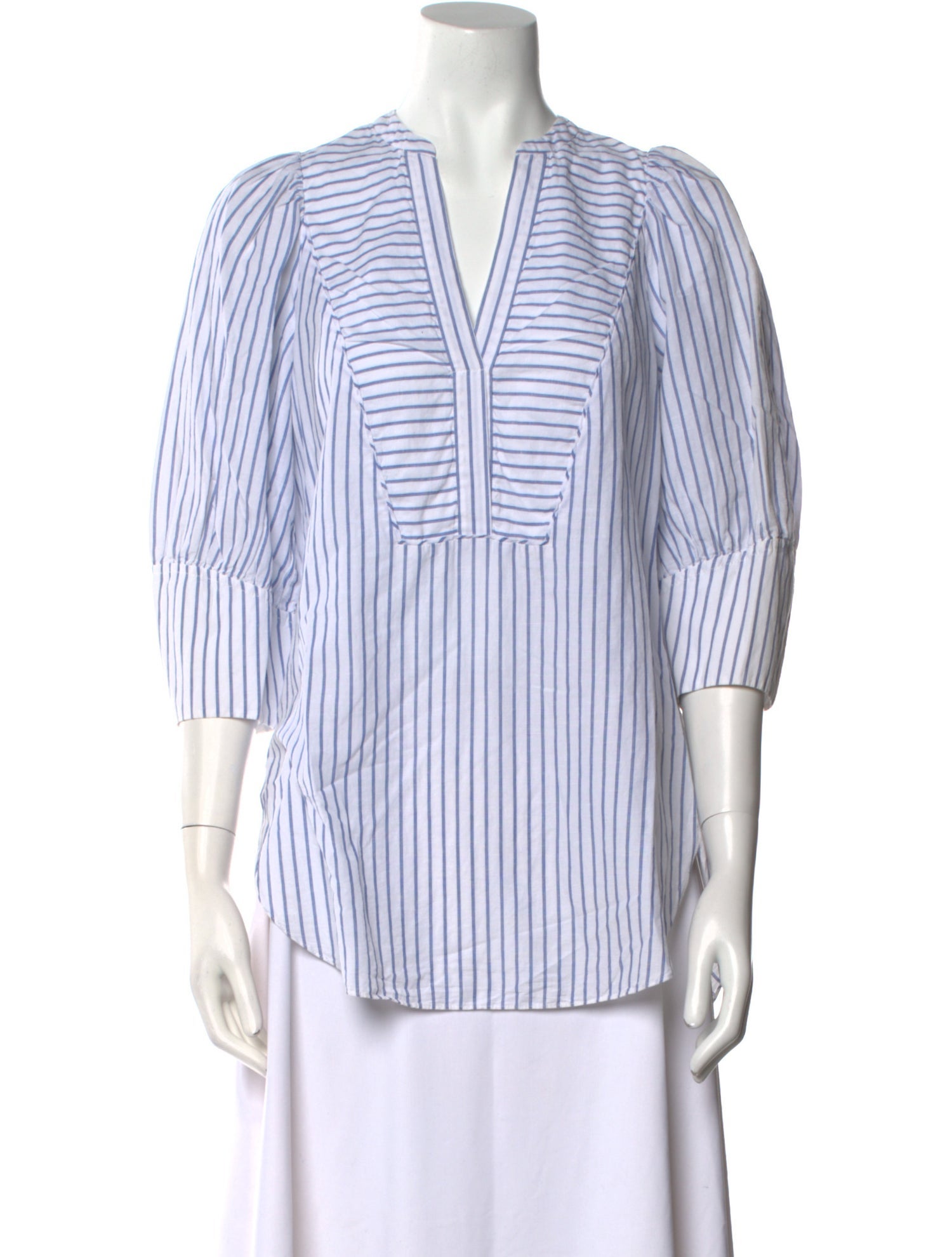 Rebecca Taylor Striped V-Neck Top