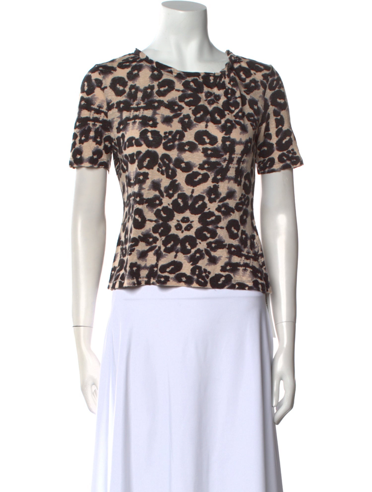 Rebecca Taylor Linen Animal Print T-Shirt w/ Tags