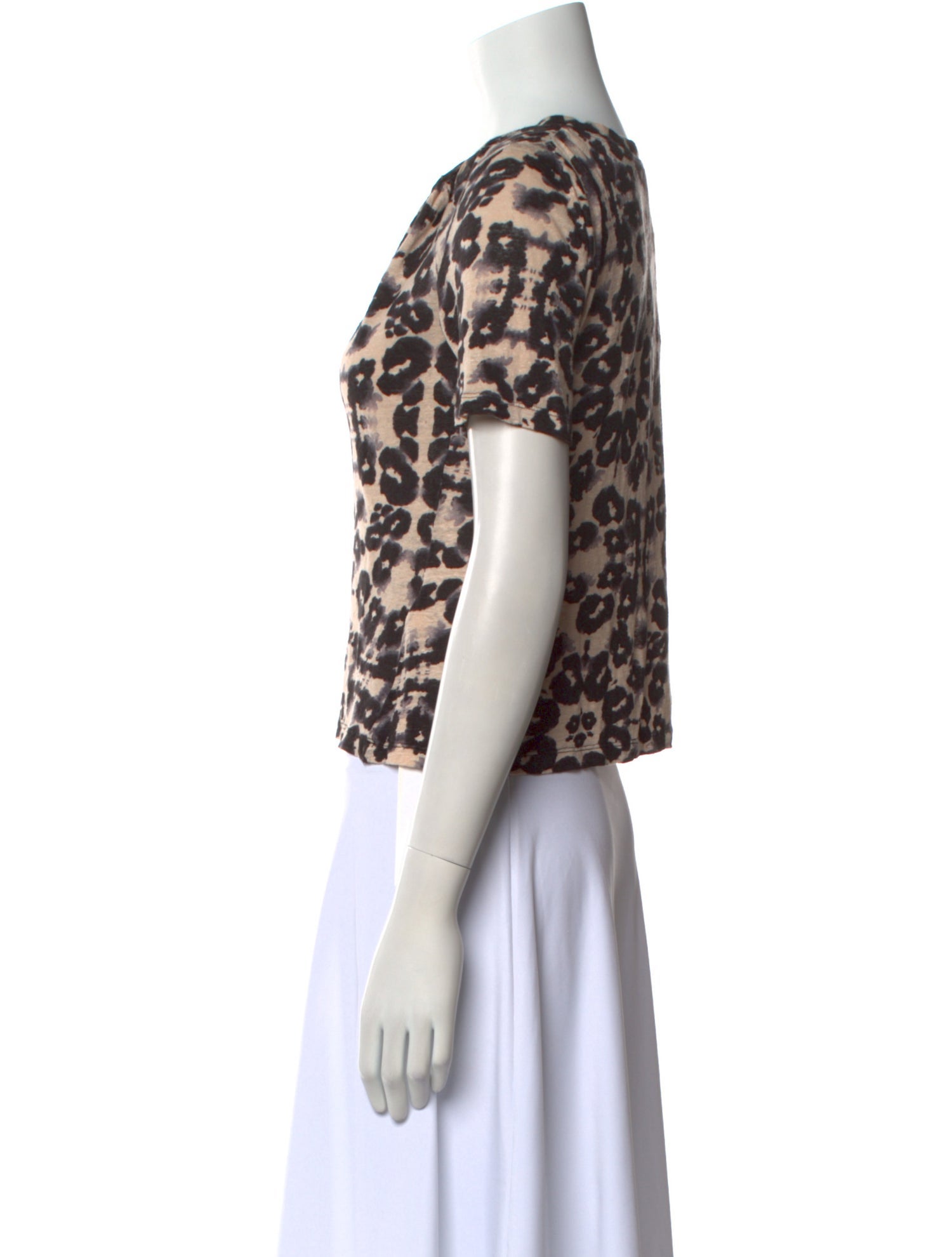 Rebecca Taylor Linen Animal Print T-Shirt w/ Tags