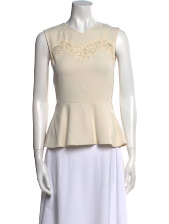 Rebecca Taylor Crew Neck Sleeveless Top