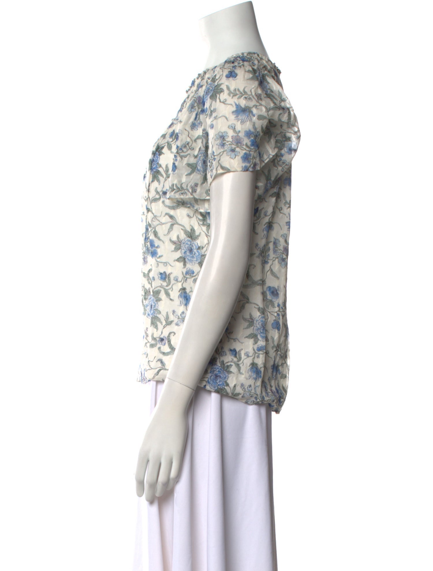 Rebecca Taylor Silk Floral Print T-Shirt