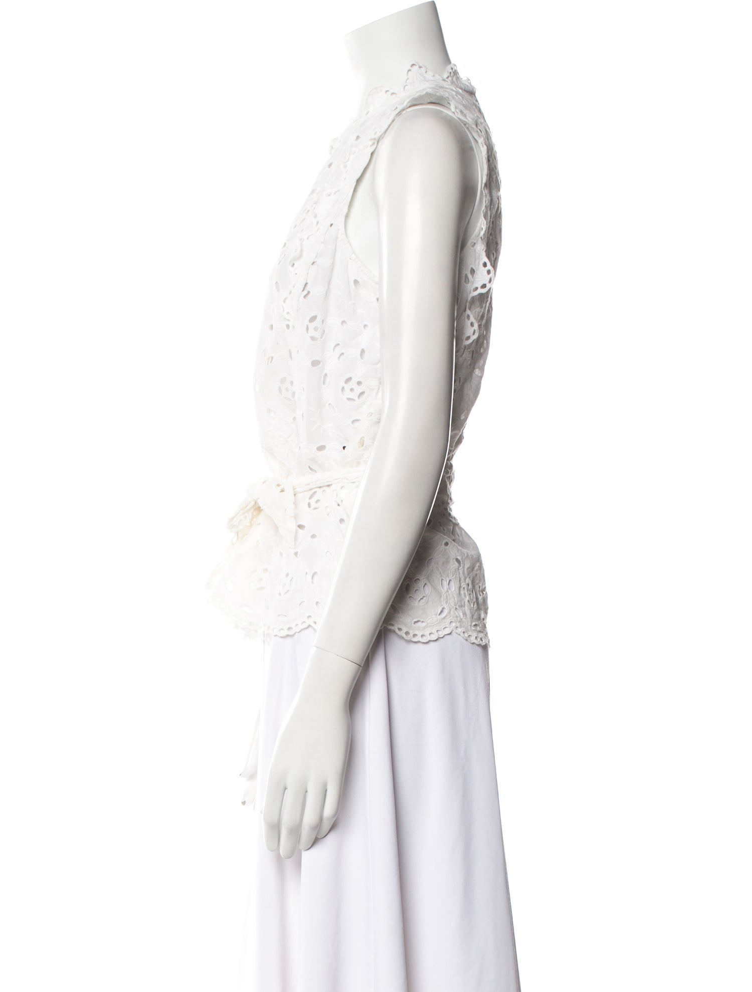 Rebecca Taylor Lace Pattern Crew Neck Blouse