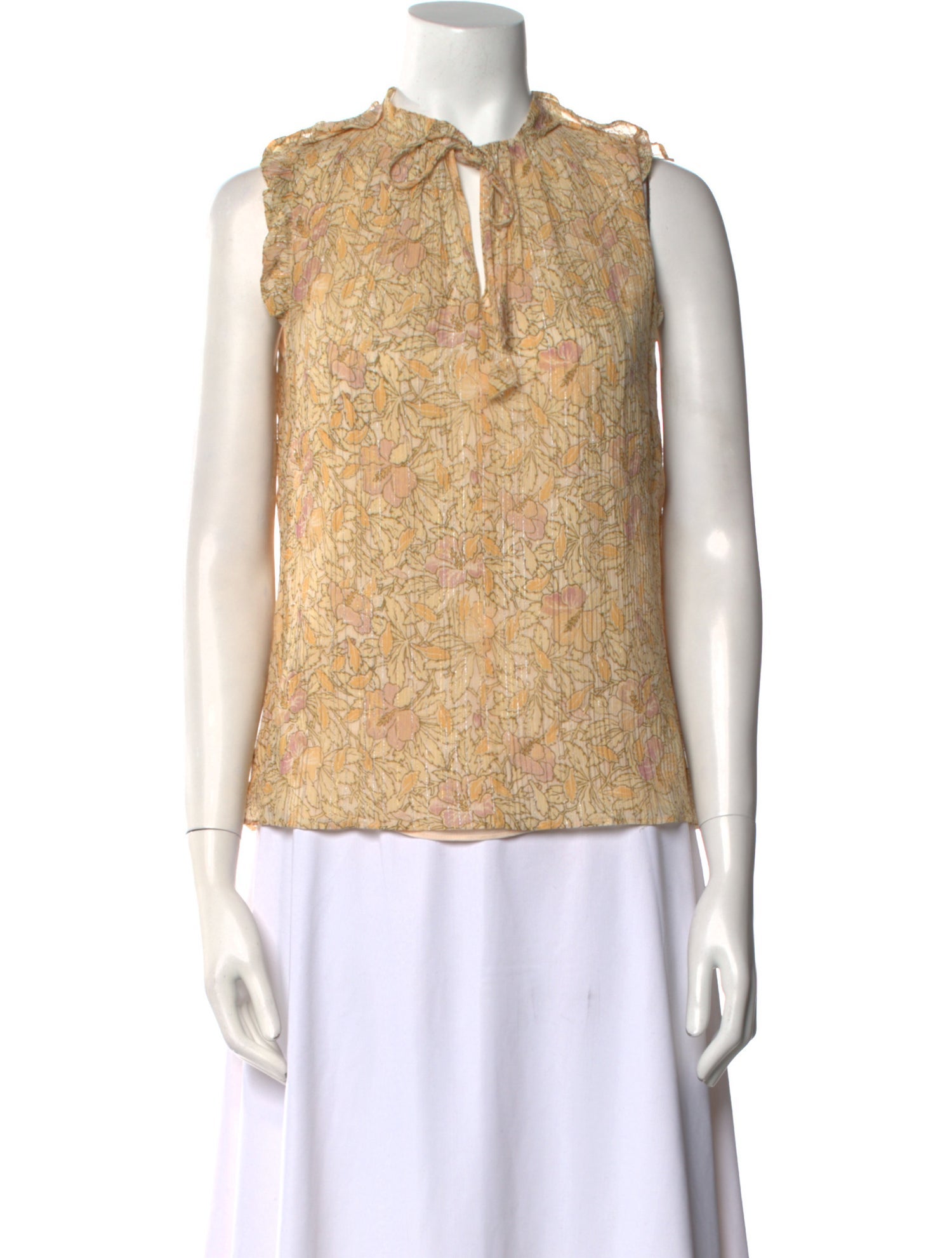 Rebecca Taylor Floral Print Crew Neck Blouse