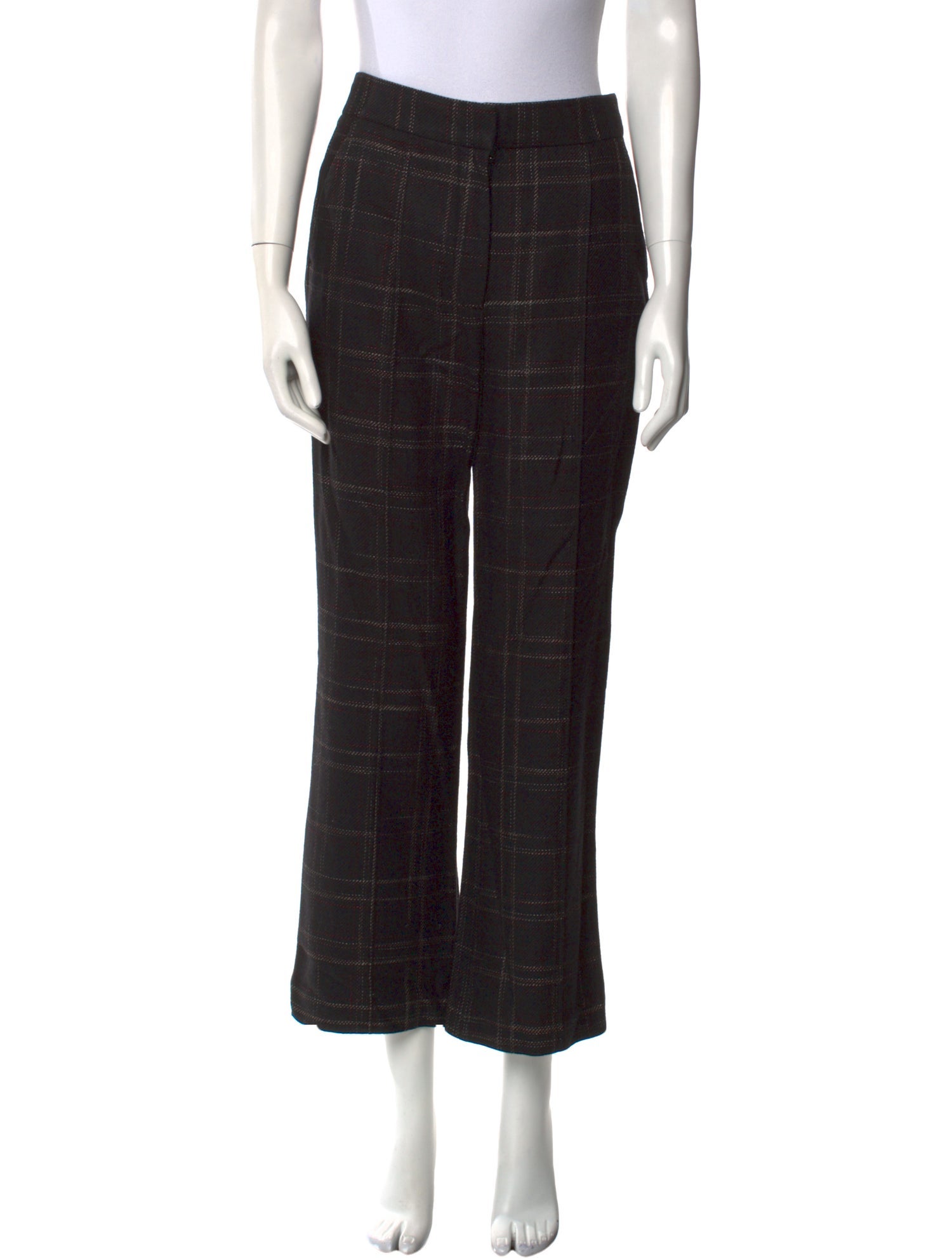 Rebecca Taylor Plaid Print Wide Leg Pants