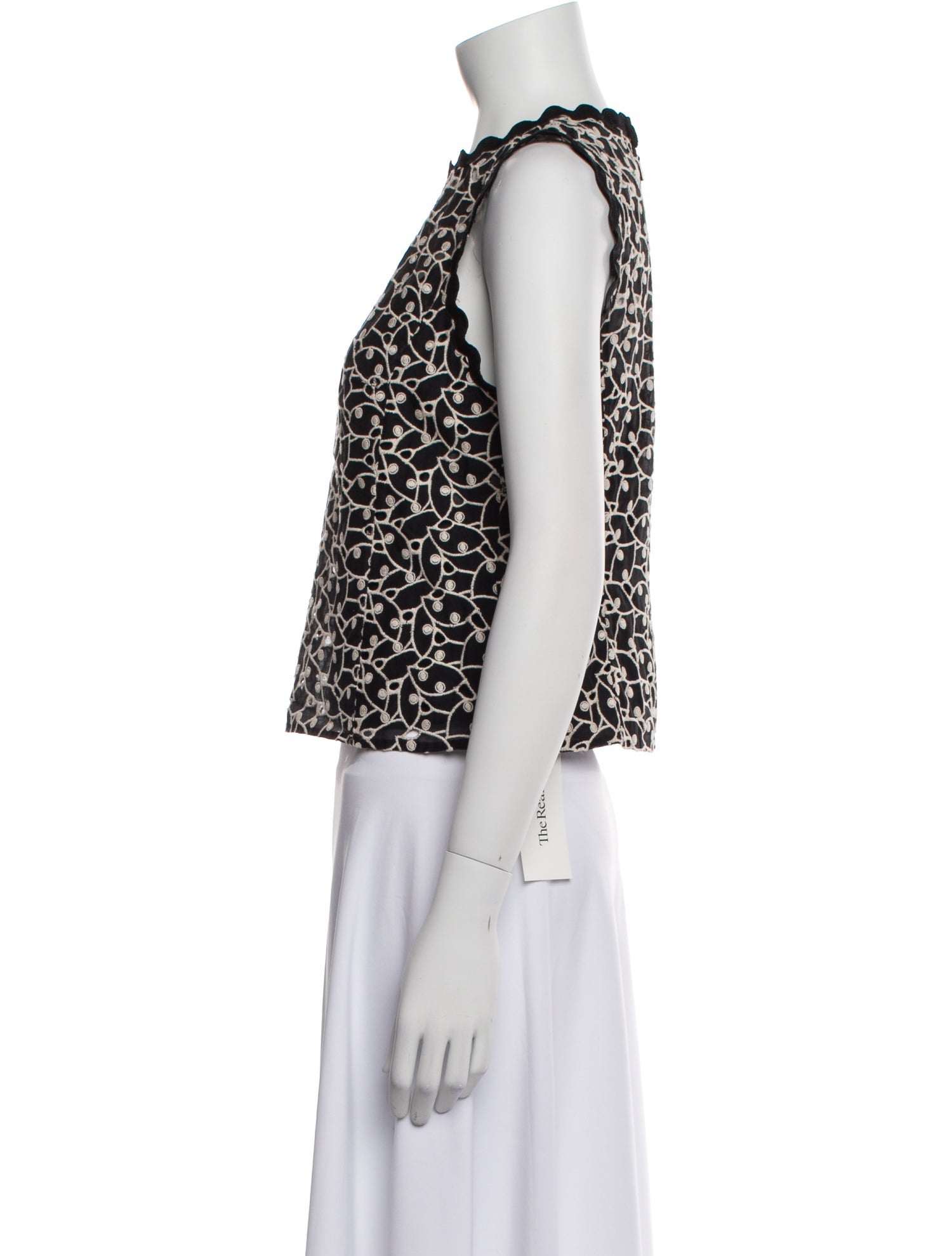 Rebecca Taylor Animal Print Crew Neck Top