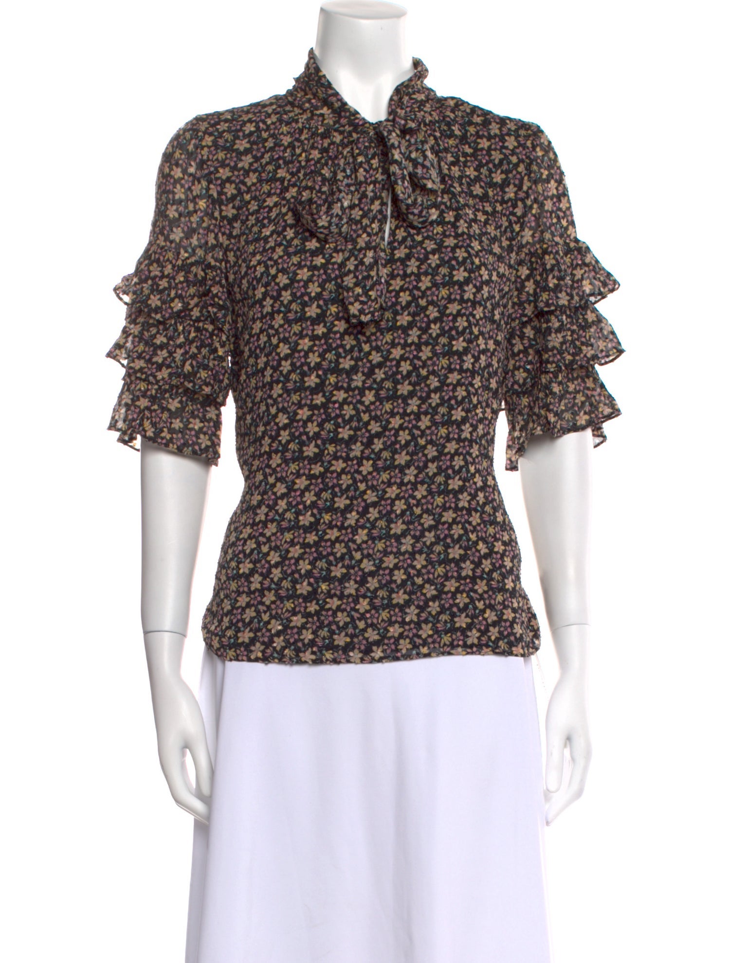 Rebecca Taylor Silk Floral Print Blouse