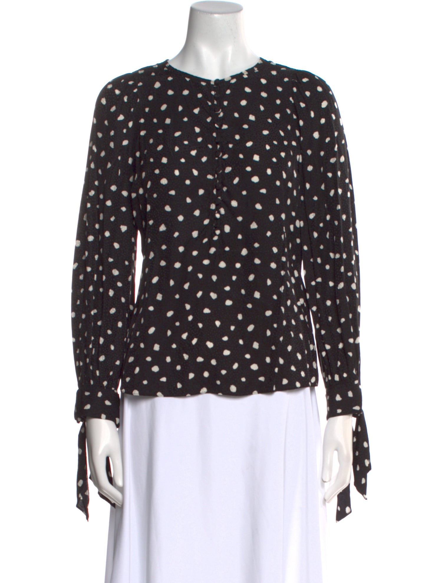 Rebecca Taylor Polka Dot Print Crew Neck Blouse w/ Tags