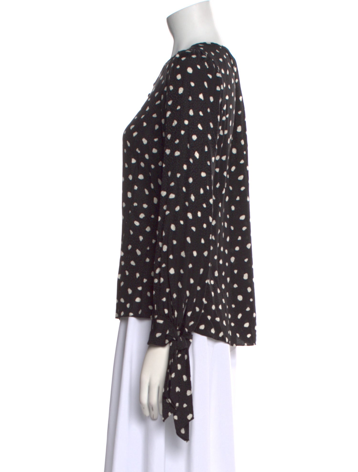 Rebecca Taylor Polka Dot Print Crew Neck Blouse w/ Tags