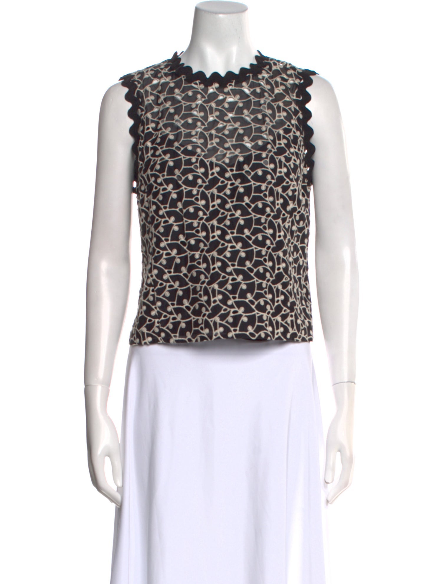 Rebecca Taylor Printed Crew Neck Crop Top w/ Tags