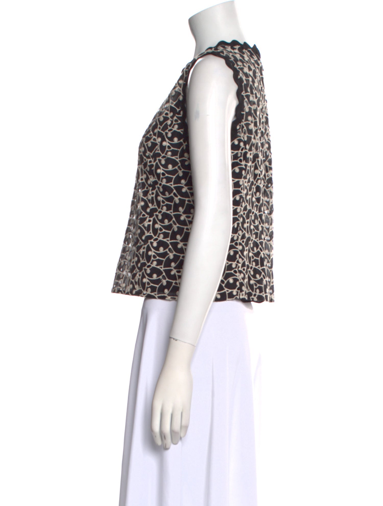 Rebecca Taylor Printed Crew Neck Crop Top w/ Tags