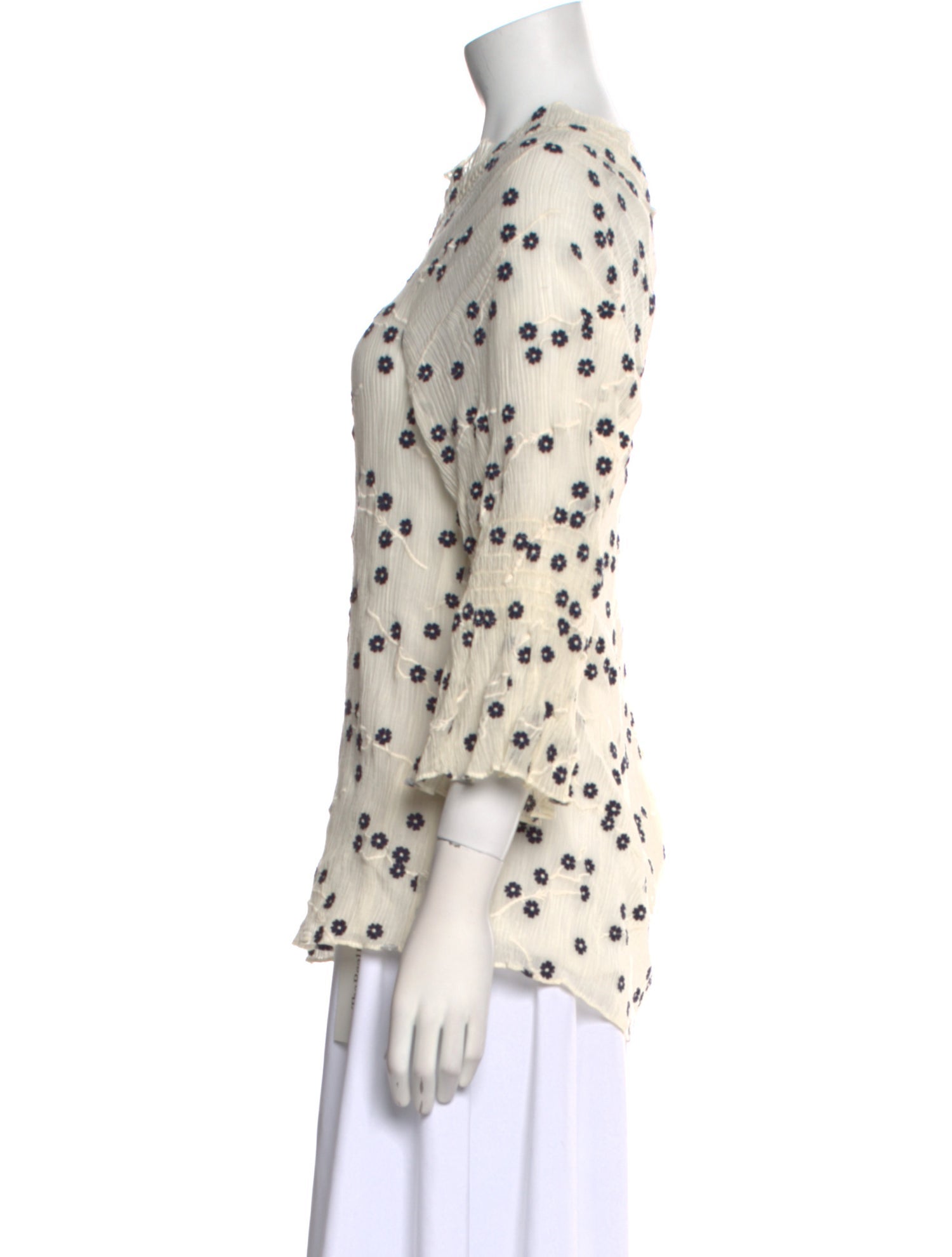 Rebecca Taylor Printed V-Neck Blouse w/ Tags