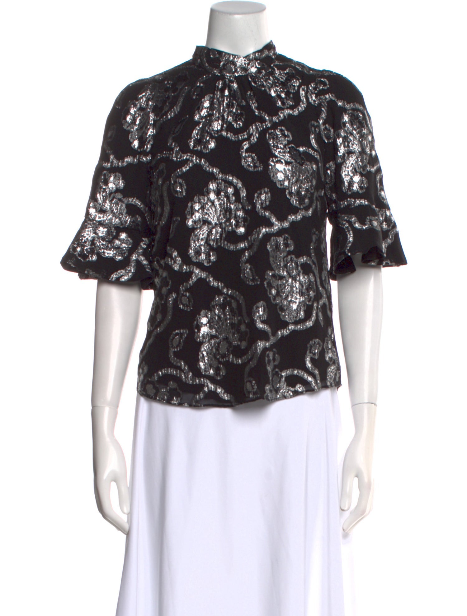 Rebecca Taylor Silk Lace Pattern Blouse w/ Tags