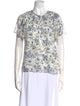 Rebecca Taylor Silk Floral Print T-Shirt