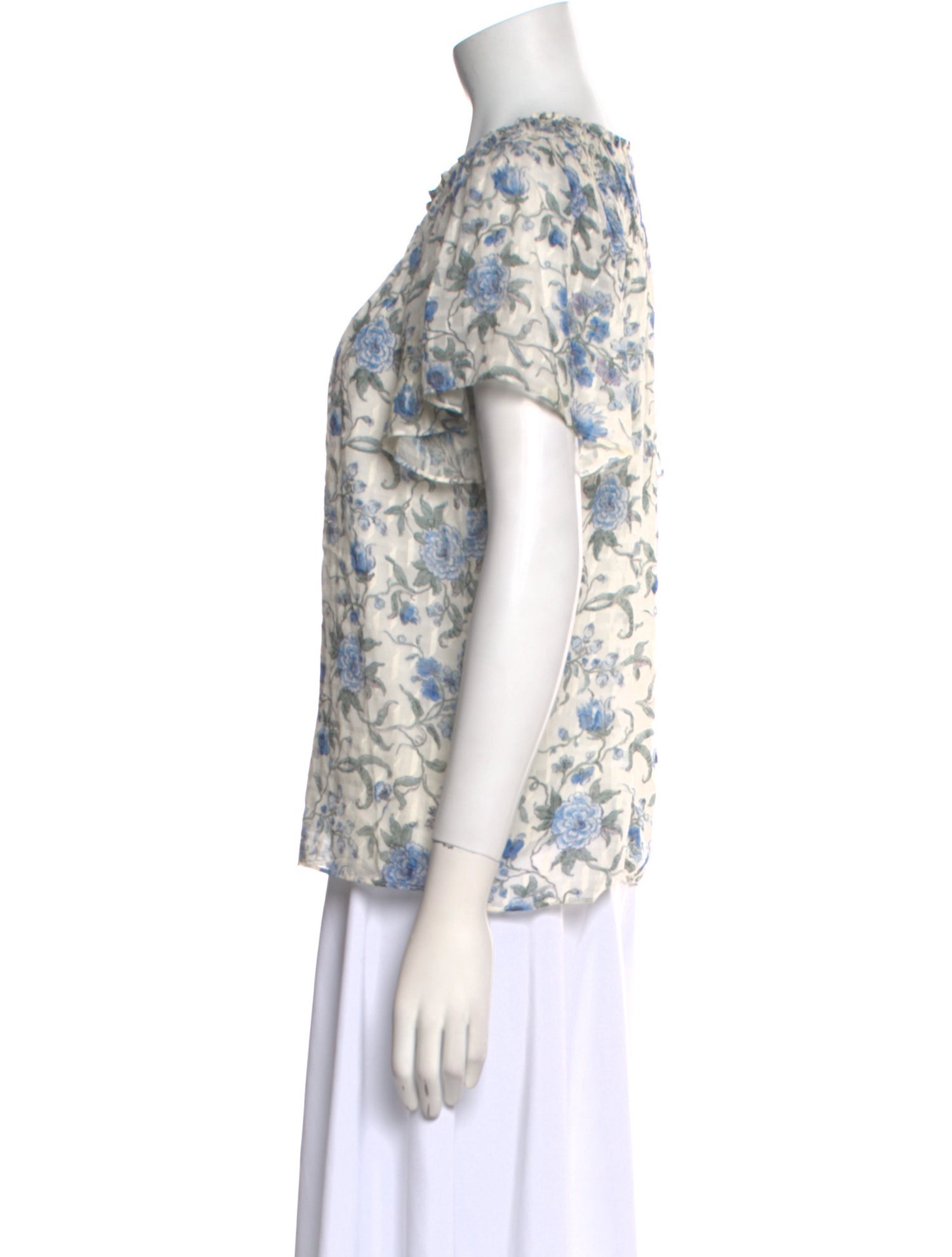 Rebecca Taylor Silk Floral Print T-Shirt