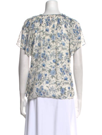 Rebecca Taylor Silk Floral Print T-Shirt