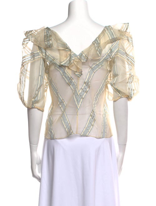 Rebecca Taylor Printed V-Neck Blouse