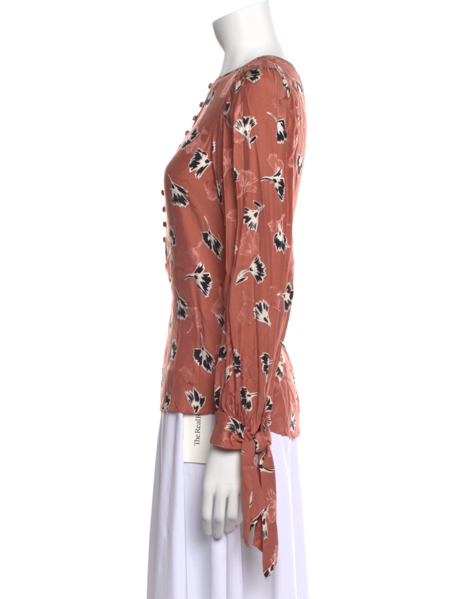 Rebecca Taylor Floral Print Crew Neck Blouse