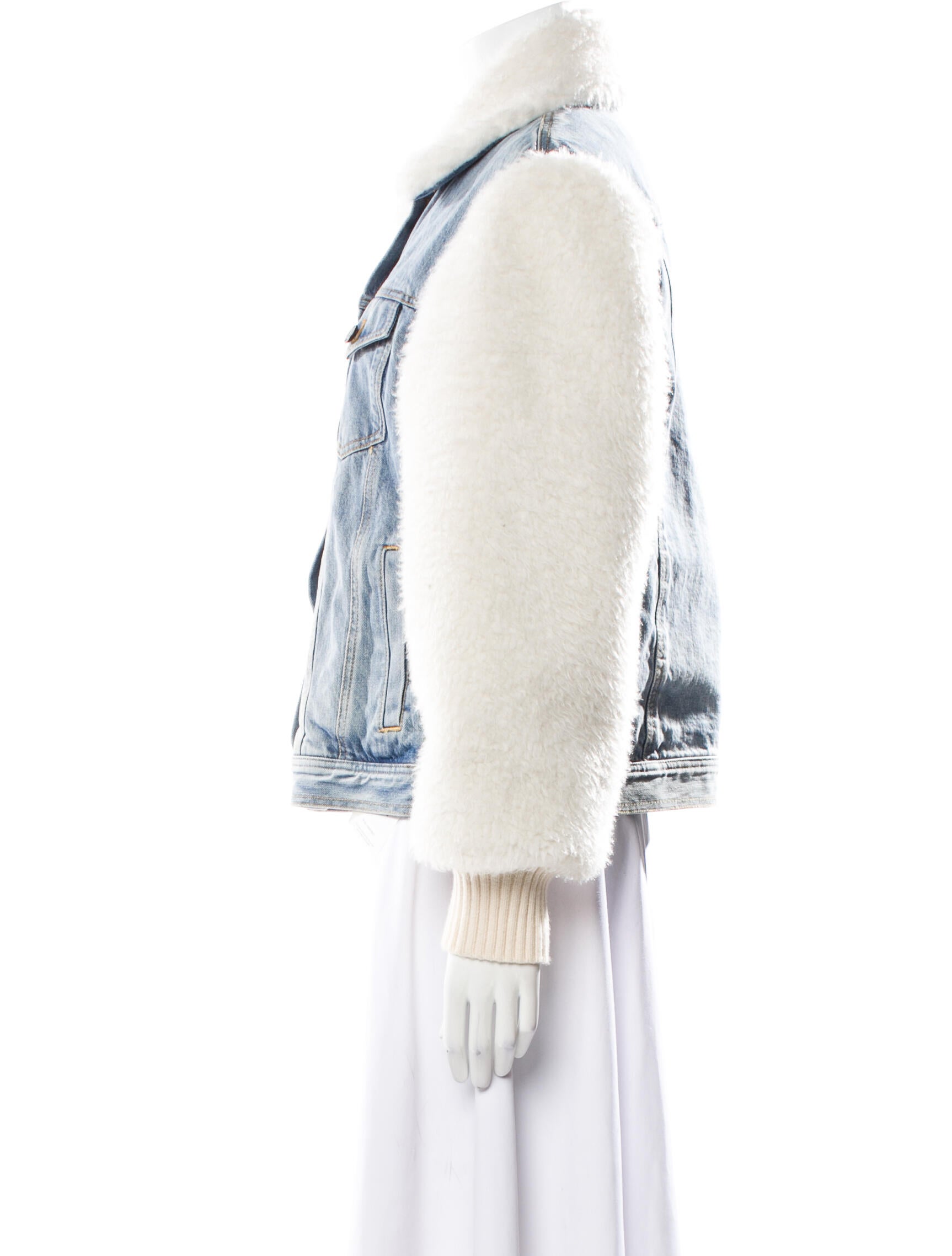 Rebecca Taylor Colorblock Pattern Faux Fur Coat