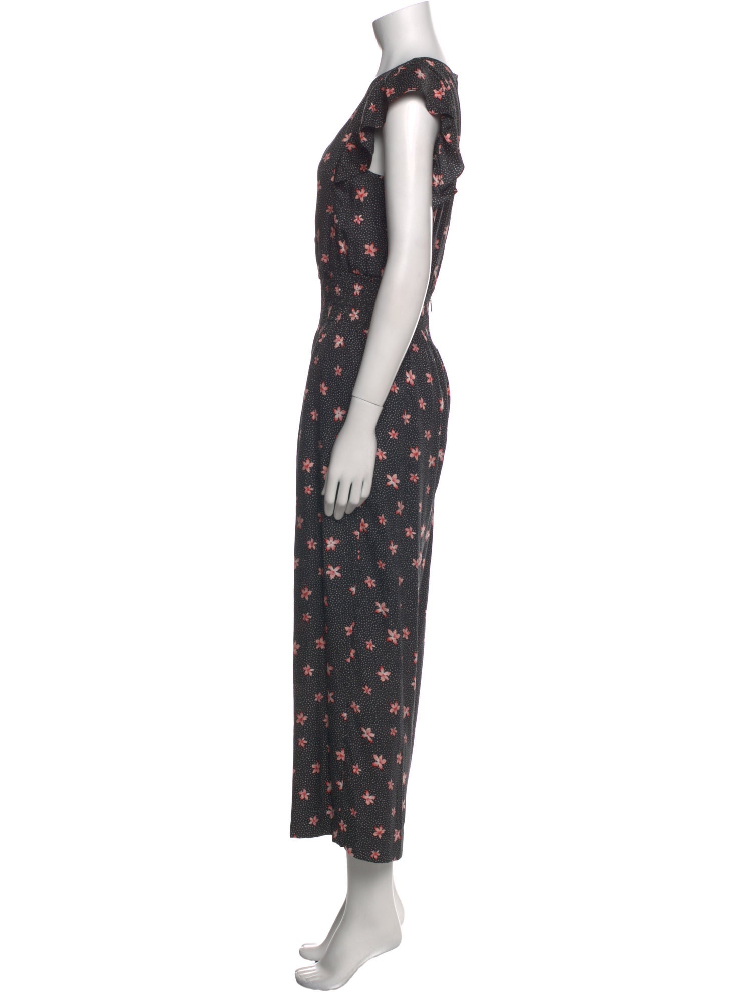 Rebecca Taylor Floral Print V-Neck Jumpsuit