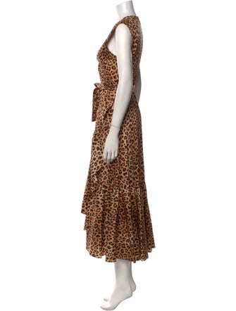 Rebecca Taylor Animal Print Long Dress