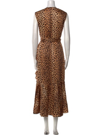 Rebecca Taylor Animal Print Long Dress