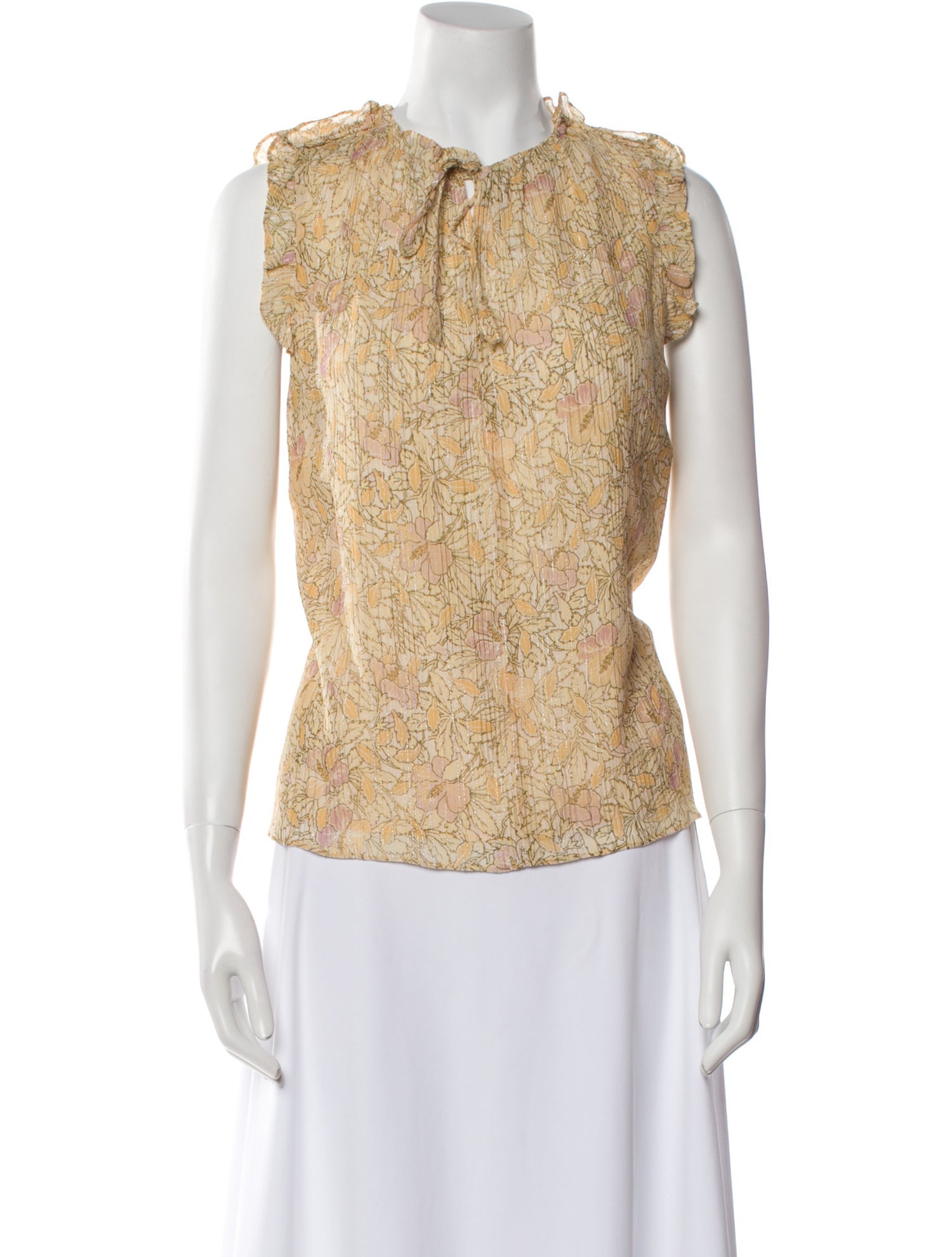 Rebecca Taylor Floral Print Mock Neck Blouse