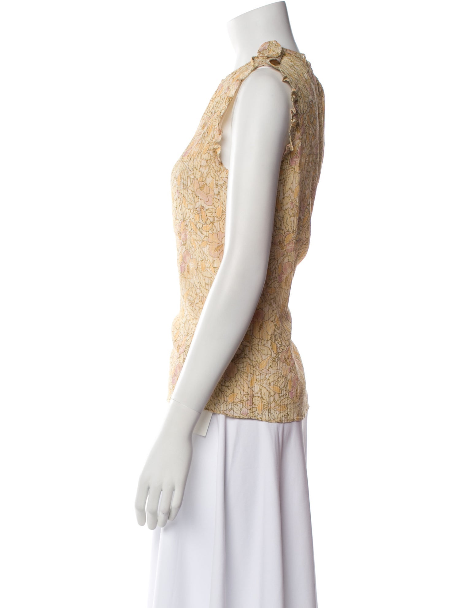 Rebecca Taylor Floral Print Mock Neck Blouse