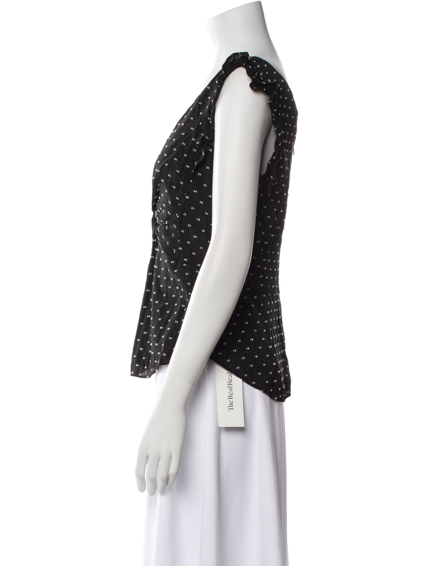 Rebecca Taylor Polka Dot Print V-Neck Blouse