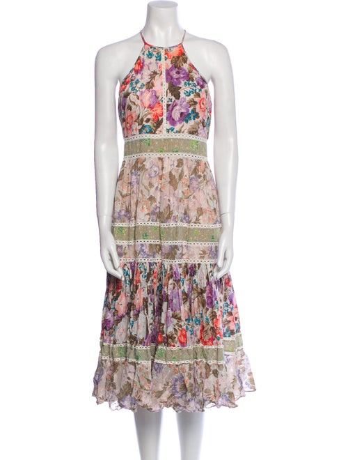 Rebecca Taylor Floral Print Midi Length Dress