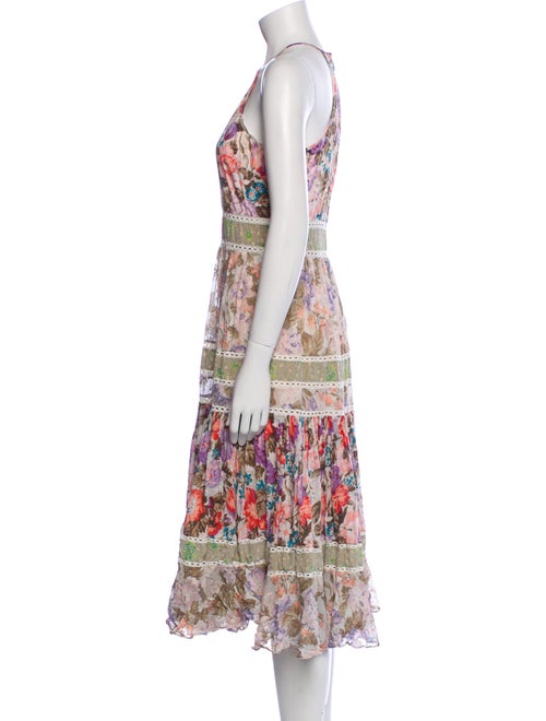 Rebecca Taylor Floral Print Midi Length Dress