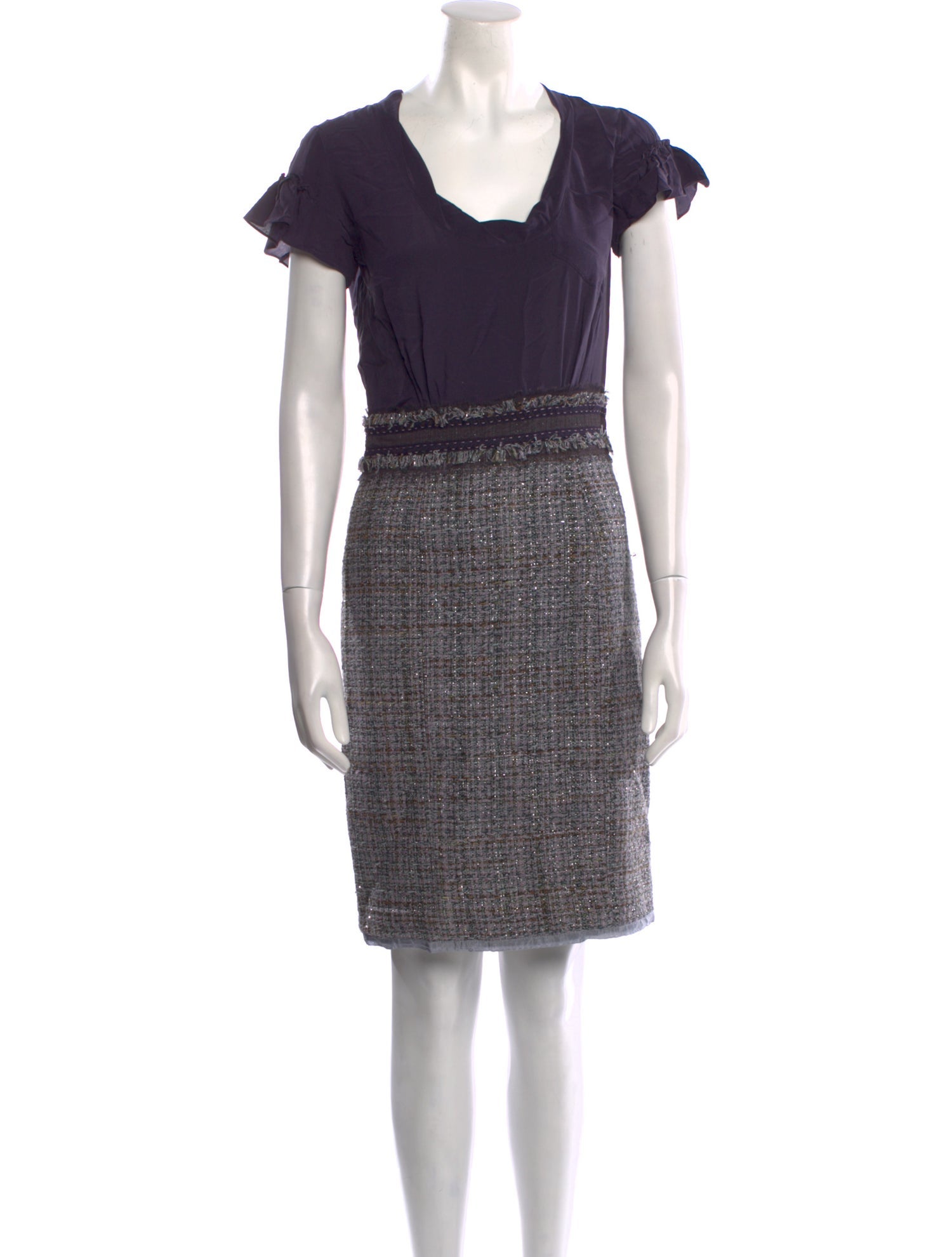 Rebecca Taylor Square Neckline Mini Dress