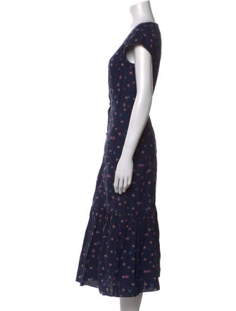 Rebecca Taylor Floral Print Midi Length Dress