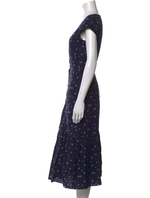 Rebecca Taylor Floral Print Midi Length Dress