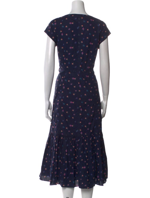 Rebecca Taylor Floral Print Midi Length Dress