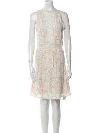 Rebecca Taylor Lace Pattern Knee-Length Dress