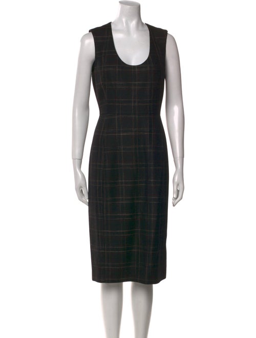 Rebecca Taylor Plaid Print Midi Length Dress
