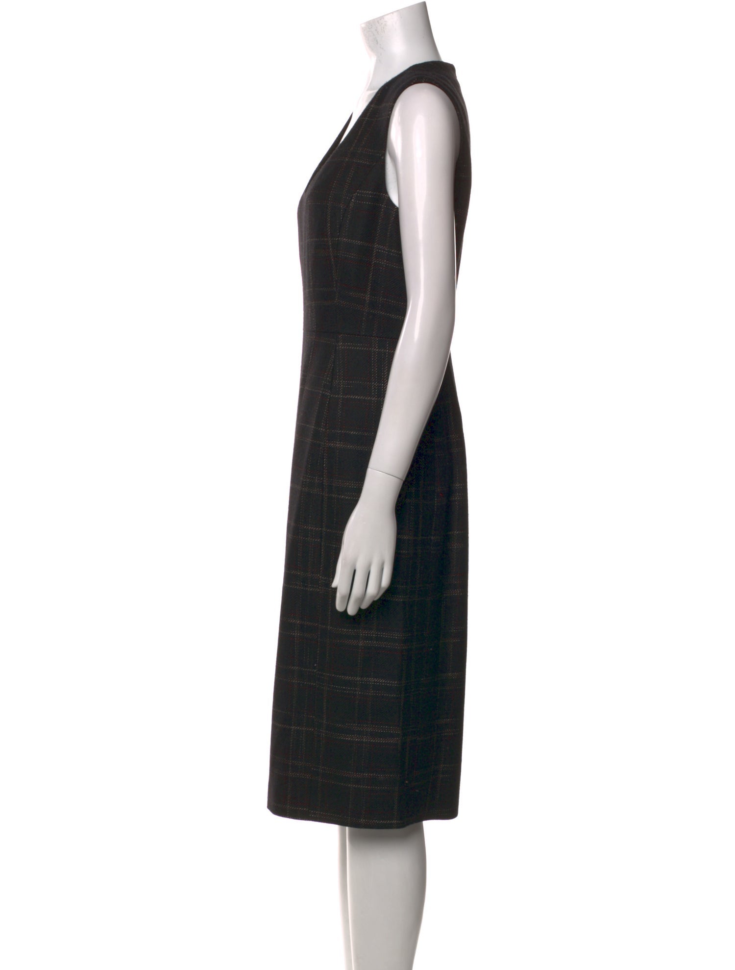 Rebecca Taylor Plaid Print Midi Length Dress