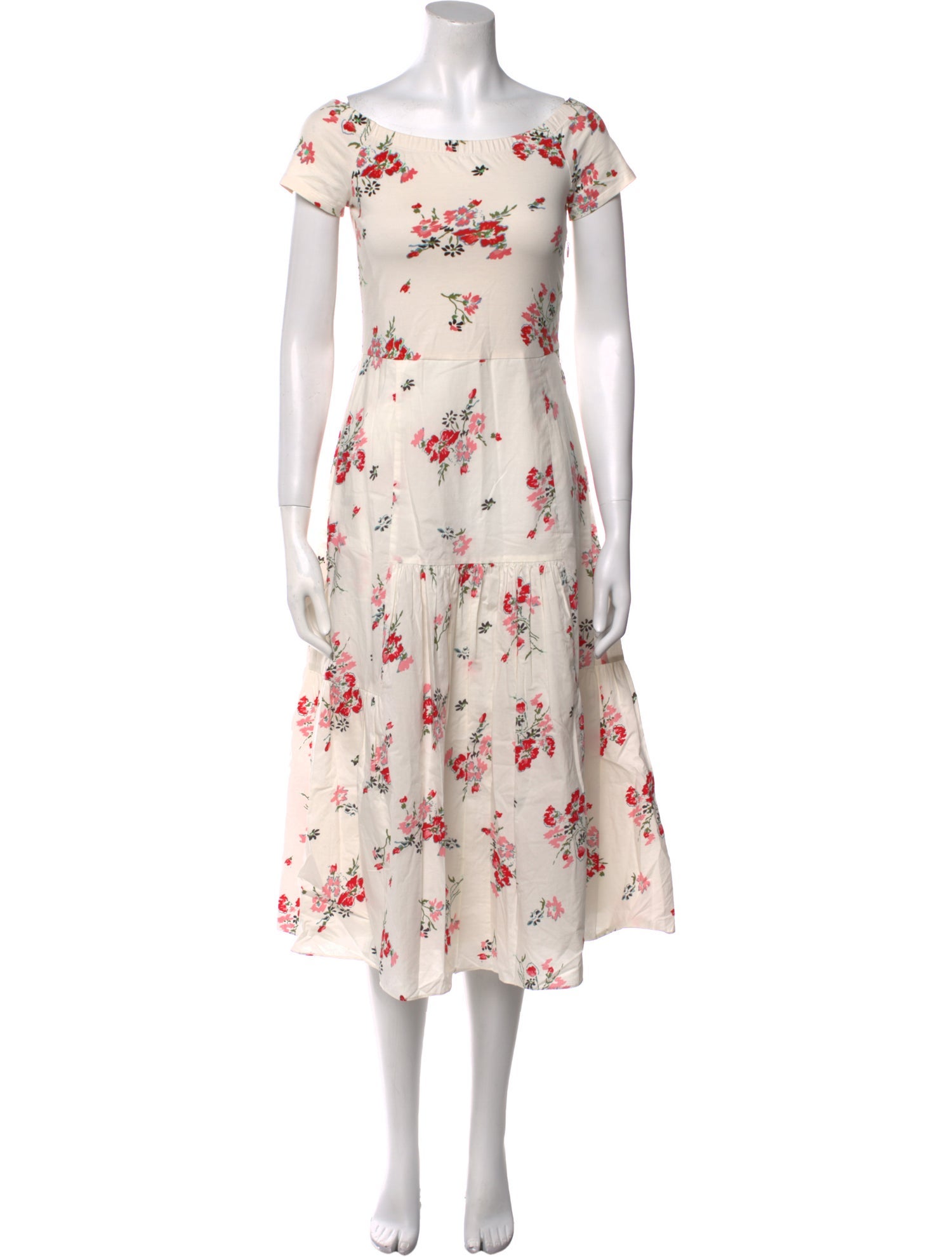 Rebecca Taylor Floral Print Midi Length Dress