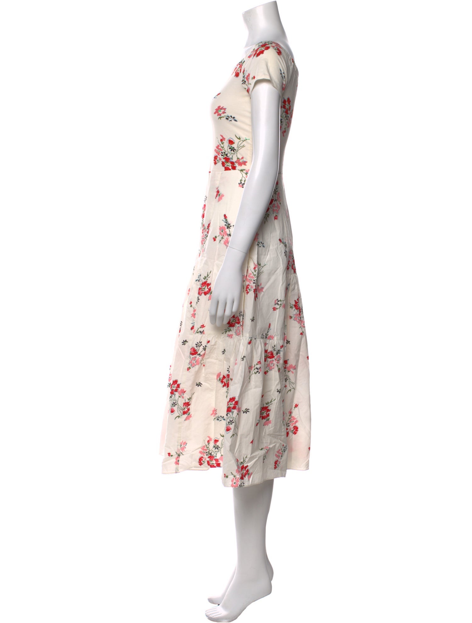 Rebecca Taylor Floral Print Midi Length Dress