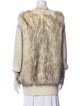 Rebecca Taylor Faux Fur V-Neck Sweater