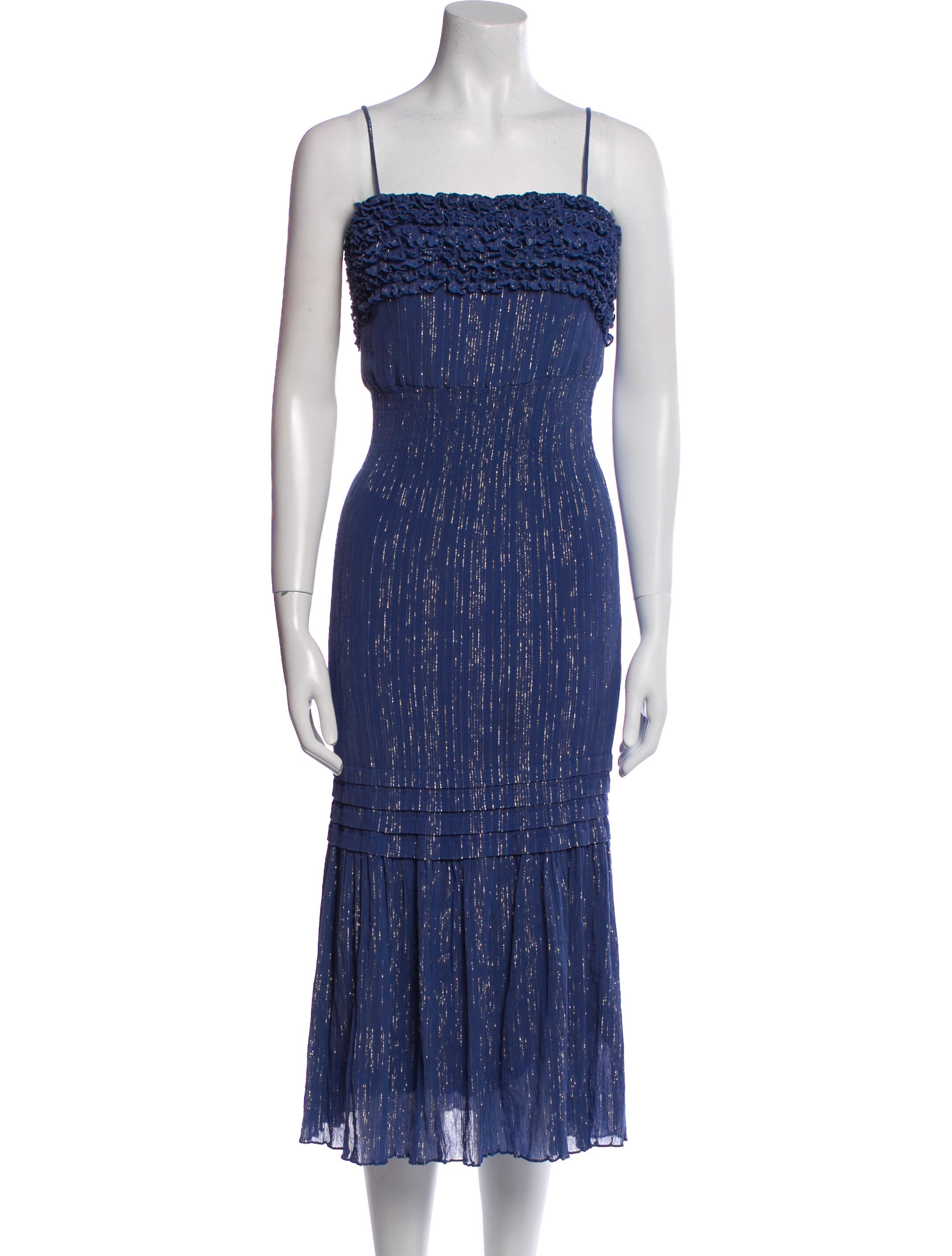 Rebecca Taylor Square Neckline Midi Length Dress