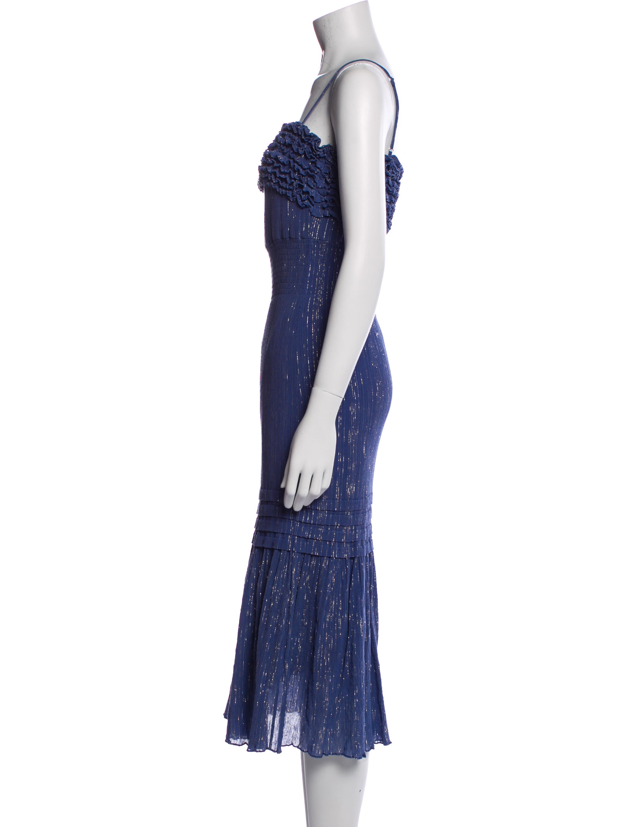 Rebecca Taylor Square Neckline Midi Length Dress