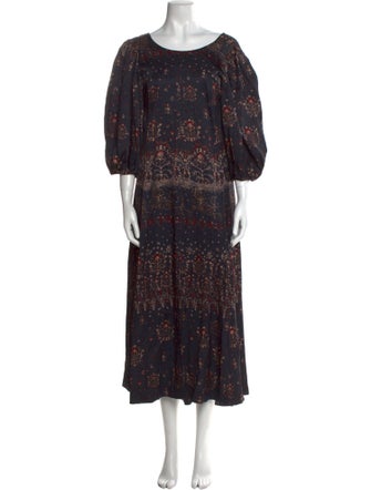 Rebecca Taylor Floral Print Long Dress