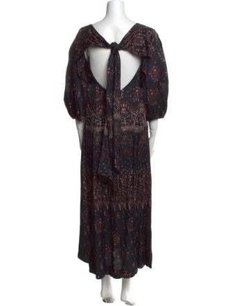 Rebecca Taylor Floral Print Long Dress