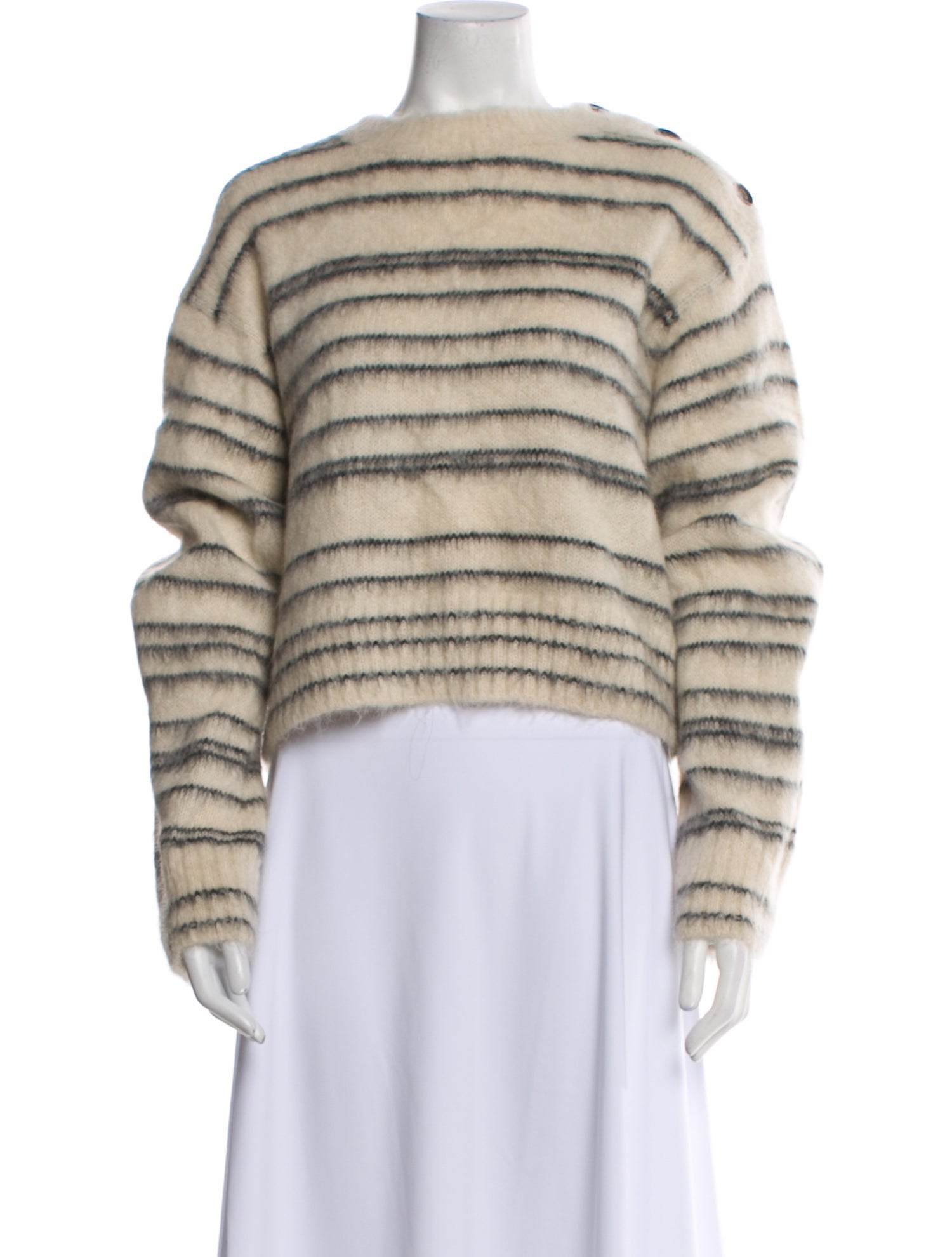 Rebecca Taylor Striped Bateau Neckline Sweater