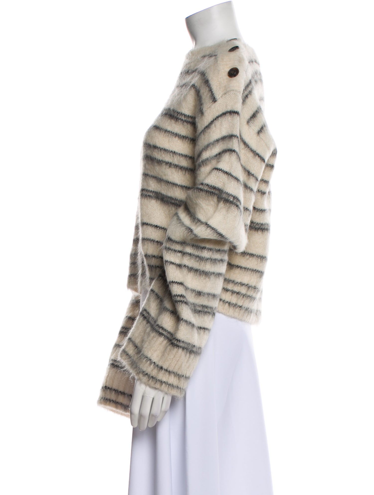 Rebecca Taylor Striped Bateau Neckline Sweater