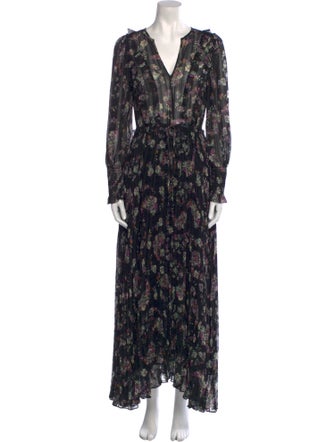Rebecca Taylor Floral Print Long Dress